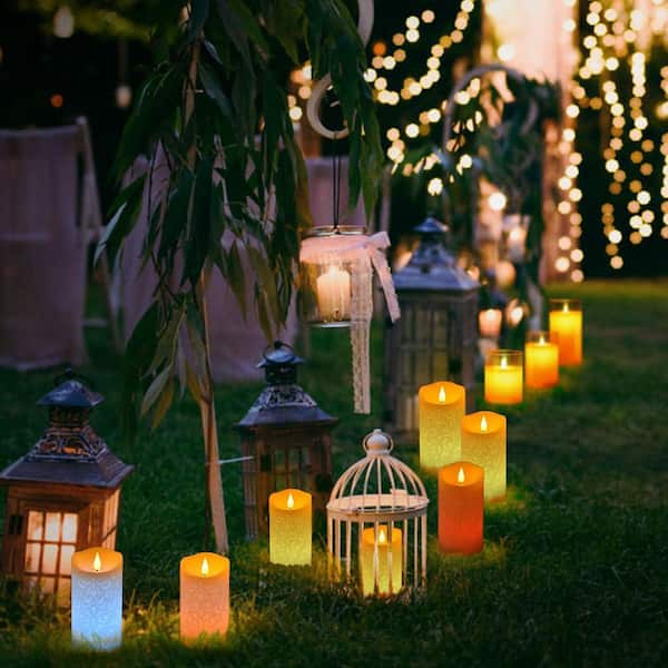 Unbranded 3-Pack Multi-Colored LED Flameless Candles: Remote Control with Timer, Realistic Wax, Battery-Operated, Flickering Flame