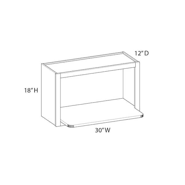 Norfolk Assembled 30 in. W x 18 in. H x 12 in. D Plywood Wall Microwave Cabinet with Shelf in Painted White