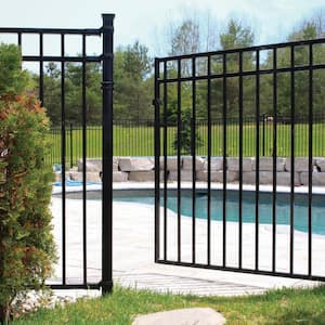 4 ft. W x 5 ft. H Legacy Collection Black Iron Coral Profile Fence Gate