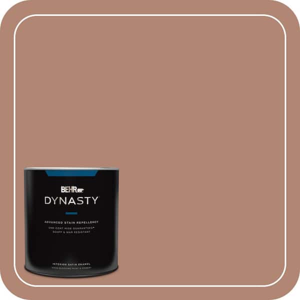 BEHR DYNASTY 1 qt. #220F-5 Light Mocha Satin Enamel Interior Stain-Blocking Paint and Primer