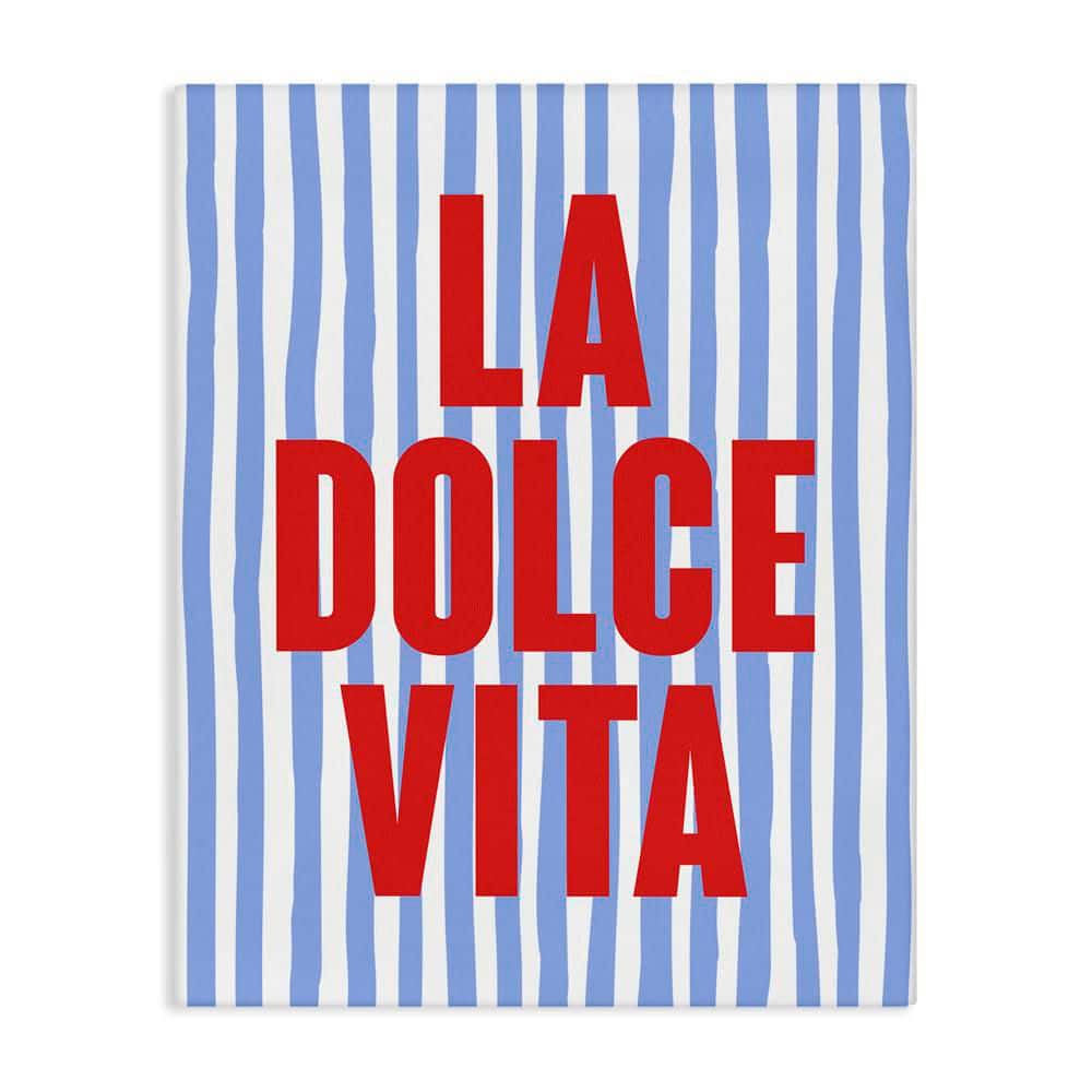 La Dolce Vita on Blue by House of Lulu Unframed Typography Graphic Art Print 48 in. x 36 in. price history on PriceWatchPro