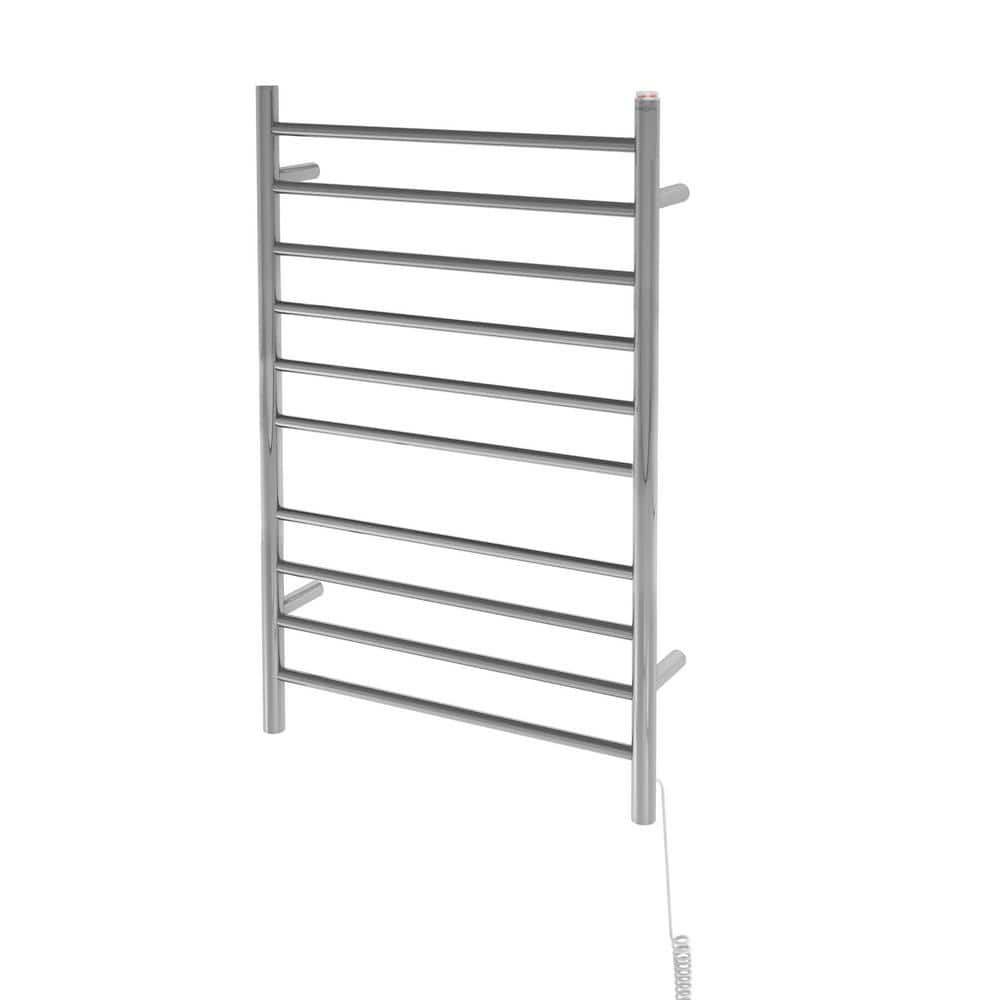Polished Stainless Steel Wall Mounted 10-Bar Towel Warmer