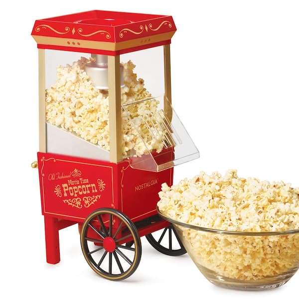 Tilsvarende hvis Almindeligt Nostalgia Vintage 3.5 oz. Red Hot Air Popcorn Machine with Cart OFP-501 -  The Home Depot