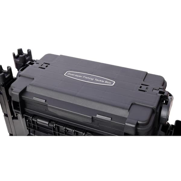electronics box tackle box undermount THKFISH 3400/3500 Waterproof Fishing Gear Box, 2PCS 3400 Constructed from hard plastic with reinforced latches for durability and security Damodpoy 9 in. W Black