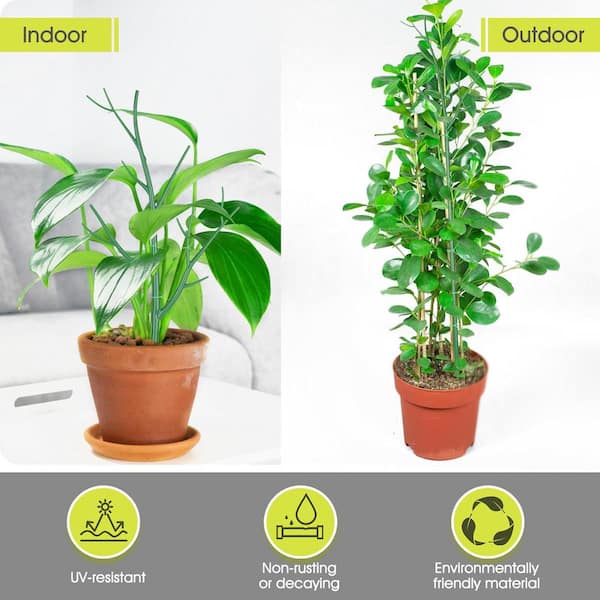 40 in. H Green Plastic Plant Support Stakes for Twig Plant Sticks