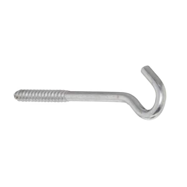926545-3 Screw-In Hook: 1 Hooks, Steel, Zinc, 2 1/2 in Hook Ht, 1