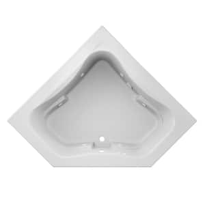 Signature 60 in. x 60 in. Neo Angle Whirlpool Bathtub with Center Drain White