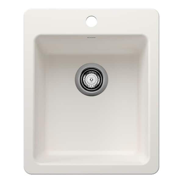 Blanco Liven SILGRANIT Granite Composite 16.75 in. Drop-In/Undermount Bar Sink in White