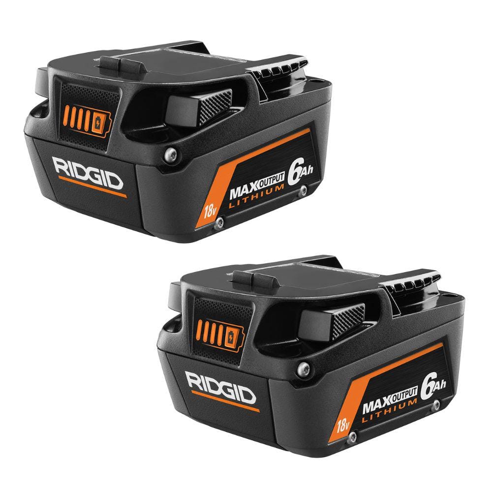 RIDGID 18V 6.0 Ah MAX Output Lithium-Ion Batteries (2-Pack) AC840060PN