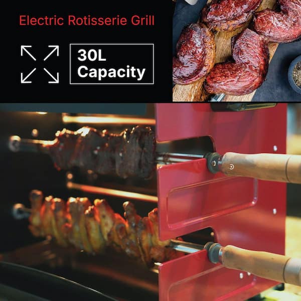 BRAZILIAN FLAME 2-Skewer Brazilian Rotisserie Portable Electric