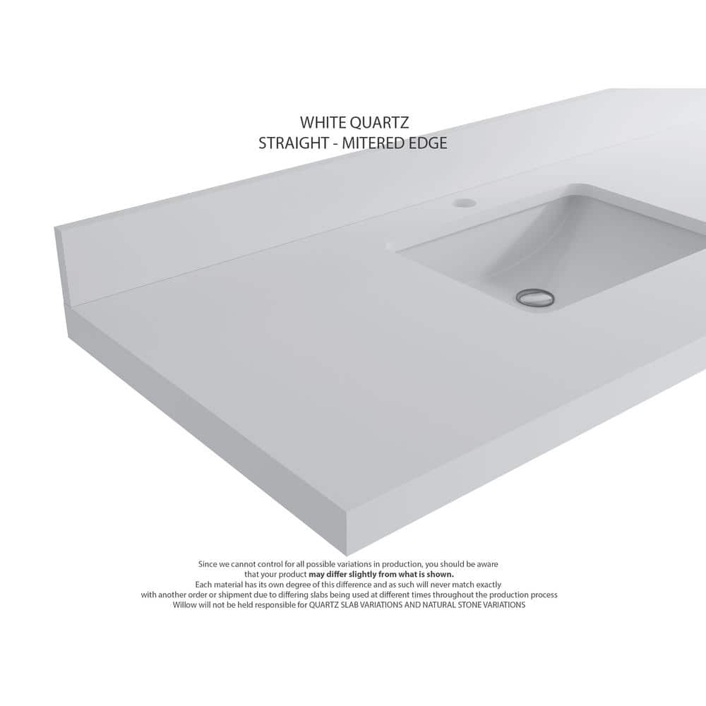 Malibu Mango 42" Natural Solid Wood Bathroom Vanity with White Quartz Top