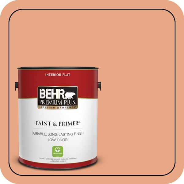 BEHR PREMIUM PLUS 1 gal. #240D-4 Ceramic Glaze Flat Low Odor Interior Paint & Primer