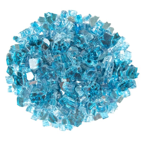 10 lbs. of Tahitian Blue 1/2 in. Semi Reflective Fire Glass Beads