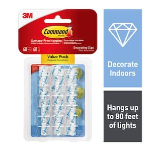 Command™ Cord Clips 17302CLR-C, Clear, Small, 8 Clips/12 Strips/Pack