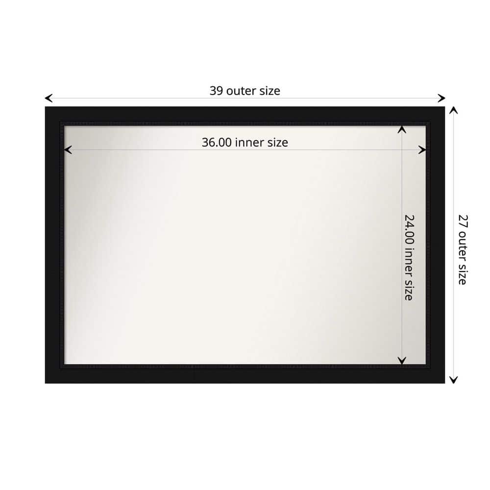 Avon Black Rectangular Wall Mount Bathroom Vanity Mirror