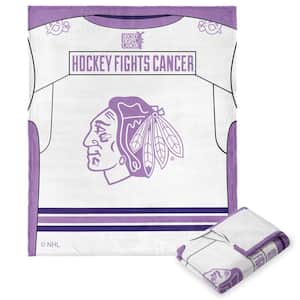 NHL Hockey Fights Cancer Jersey Blackhawks Silk Touch Multi-color Throw