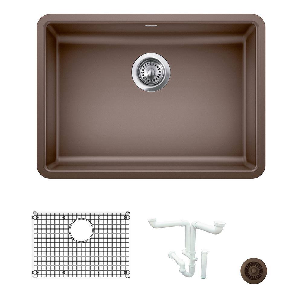 Precis 25 in. Undermount Single Bowl Cafe Granite Composite Kitchen Sink Ki