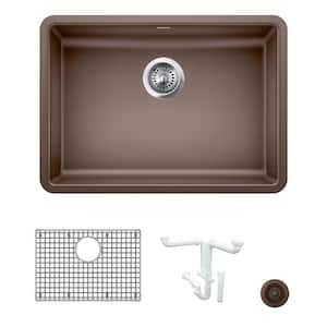 Precis 25 in. Undermount Single Bowl Cafe Granite Composite Kitchen Sink Kit with Accessories