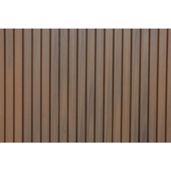 6 ft. x 6 ft. Riviera Composite Fence Panel Teak (10-Pack)