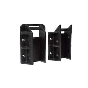 2 in. x 4 in. Stair Railing Hangers Fits Standard Railings Reinforced Black Polypropylene 4-Sets (8-Piece)