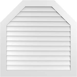 42 in. x 42 in. Octagonal Top Surface Mount PVC Gable Vent: Decorative with Standard Frame