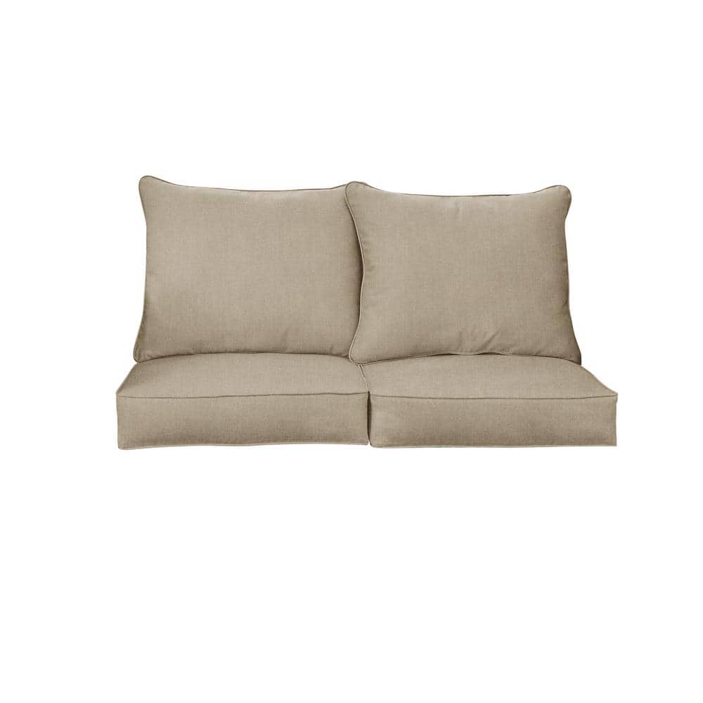 27 in. x 30 in. Sunbrella Canvas Taupe Deep Seating Indoor/Outdoor Loveseat Cushion price history on PriceWatchPro