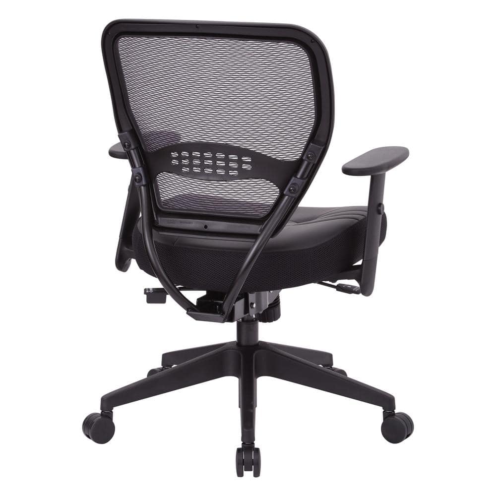 Air Grid Back Managers Chair w/ Bonded Leather Seat & Seat Slider - Thumbnail 5