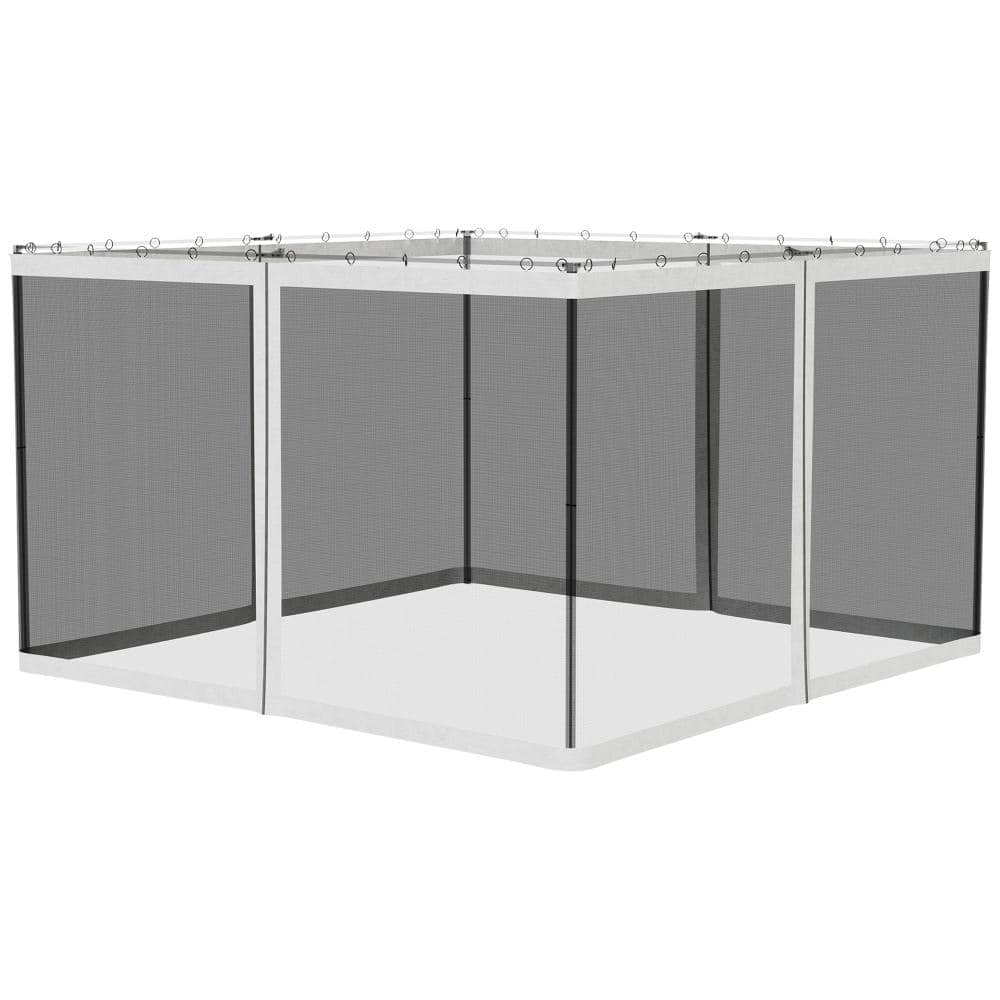 13 ft. x 13 ft. Replacement Gazebo Mesh Netting, 4-Panel Zippered Screen with Rings, Black with Cream Trim price history on PriceWatchPro