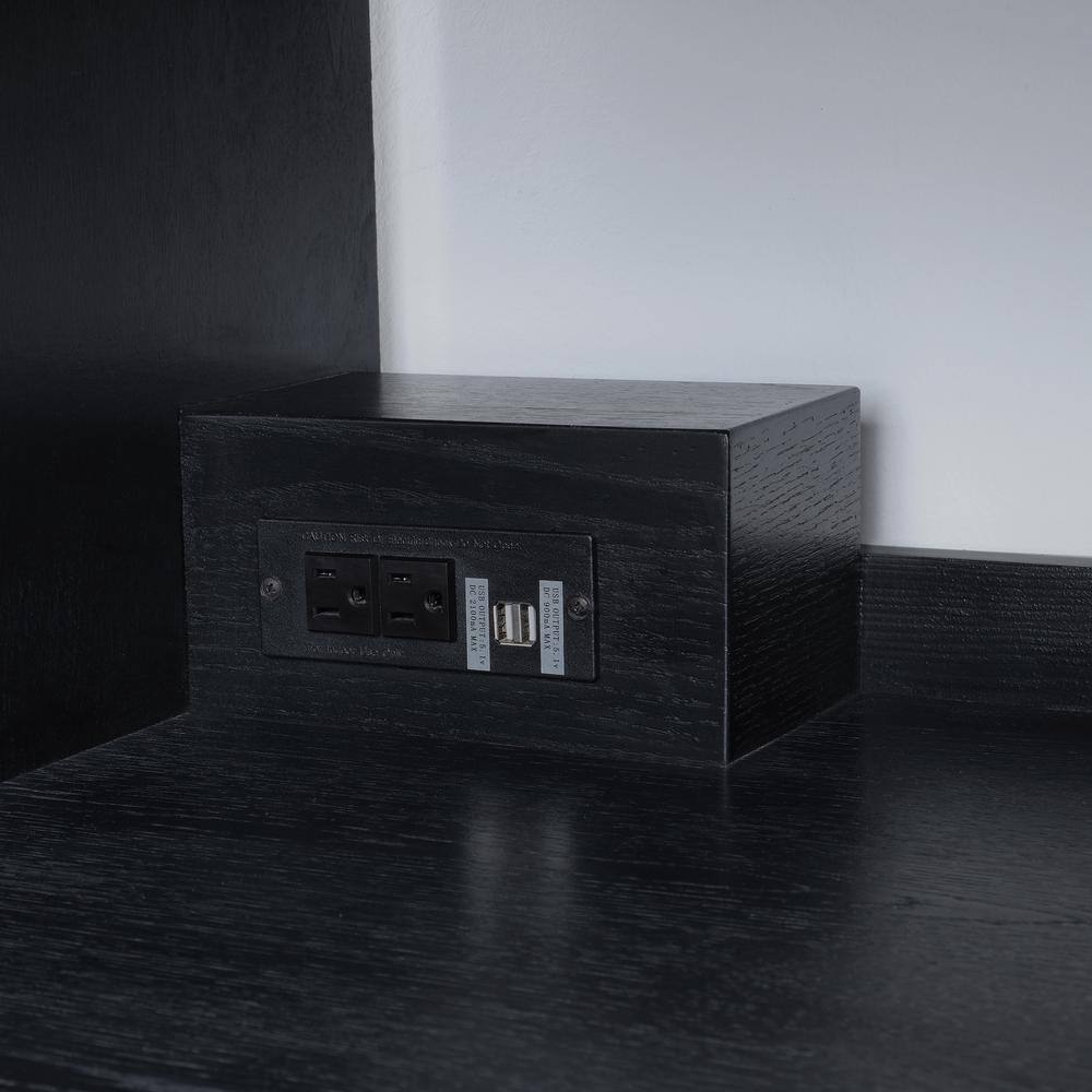 Bianco Double Vanity in Black Oak with White Stone Top