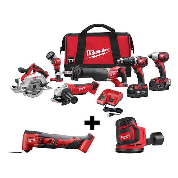 M18 18V Lithium-Ion Cordless Combo Tool Kit (6-Tool) w/ Multi Tool and Random Orbit Sander
