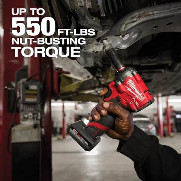 Milwaukee M12 FUEL 12V Lithium-Ion Brushless Cordless Stubby 3/8 Impact  Wrench with M12 XC High Output Ah Battery Pack 2562-20-48-11-2450