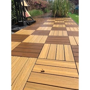 UltraShield Naturale 1 ft. x 1 ft. Quick Deck Outdoor Composite Deck Tile in English Oak (10 sq. ft. per box)