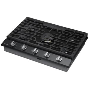 30 in. Gas Cooktop in Fingerprint Resistant Black Stainless with 5 Burners including Dual Brass Power Burner with Wi-Fi