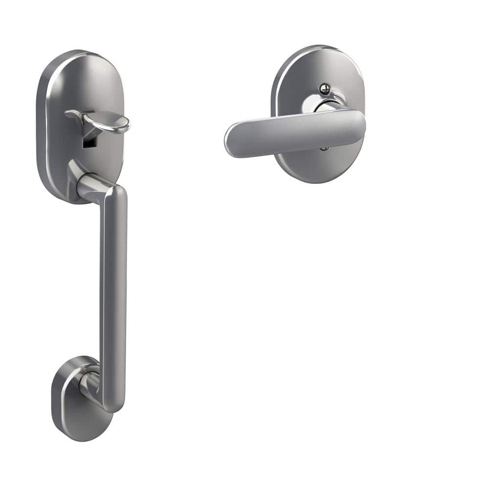 Remsen Bright Chrome Single Cylinder Door Handleset Grip with Davlin Door Handle and Remsen Trim price history on PriceWatchPro