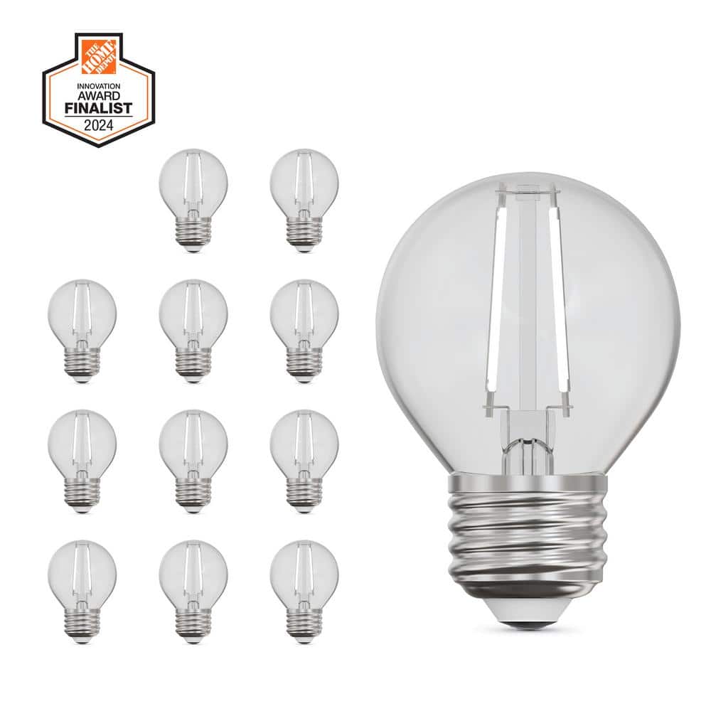 60-Watt Equivalent G16.5 Globe Dimmable White Filament Clear Glass E26 LED Vintage Edison LIght Bulb, Soft White 12-Pack price history on PriceWatchPro