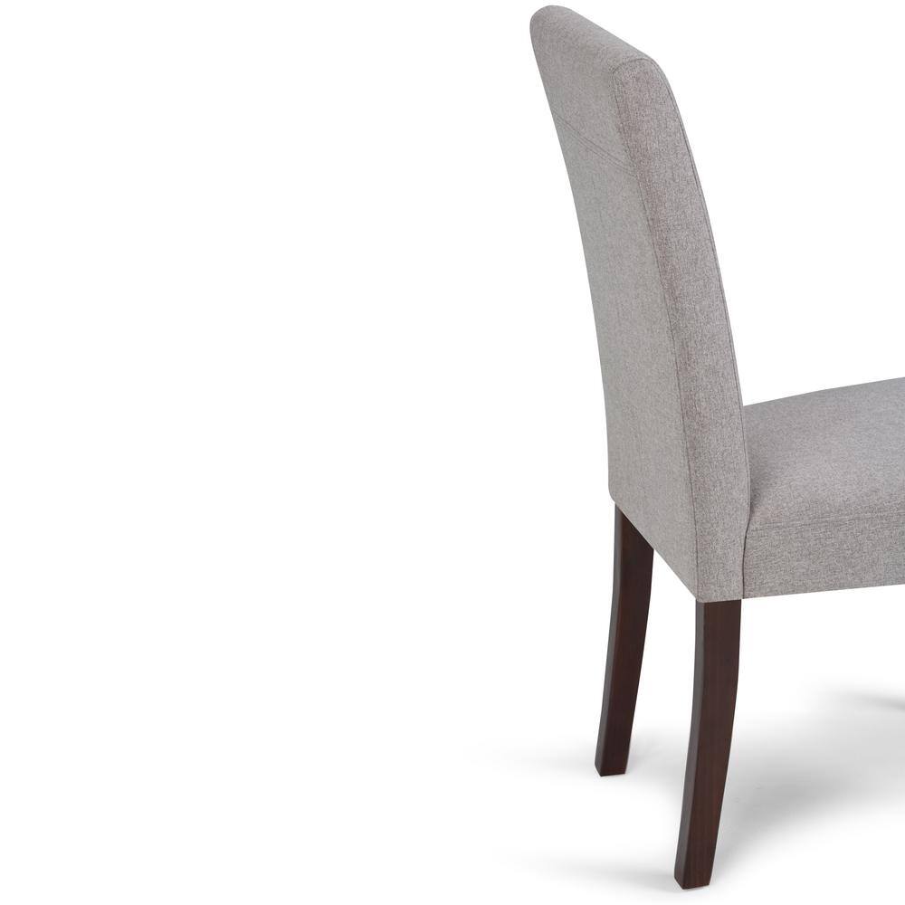Cloud Grey Linen Upholstered Parsons Side Chair Set