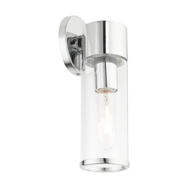 hubble chrome effect bathroom wall light