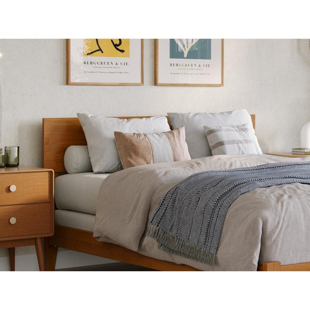 Orlando Light Toffee Full Wood Bed Frame with Headboard