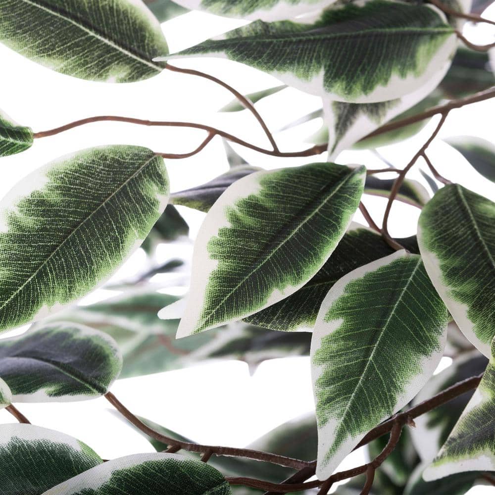 60" Green Plastic Ficus Boxwood Outdoor Floor Plant
