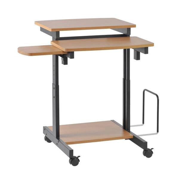 Buddy Products 31.5 in. Rectangular Beech/Black Computer Desks with Adjustable Height