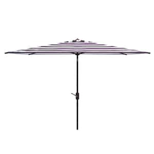 Iris 10 ft. Aluminum Rectangular Market Tilt Patio Umbrella in Black/White