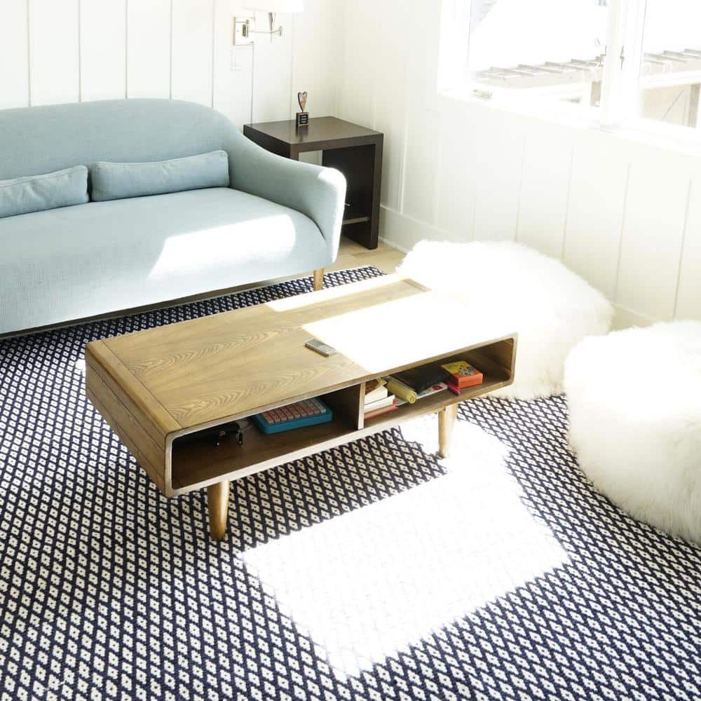 Devon Deco Walnut Mid-Century Coffee Table with Brass Caps