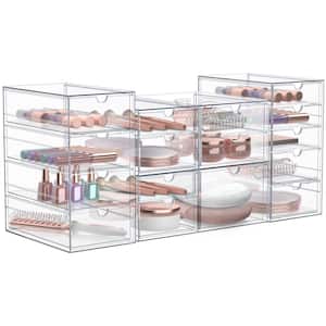 Stackable 16-Drawers Cosmetic Organizer Clear