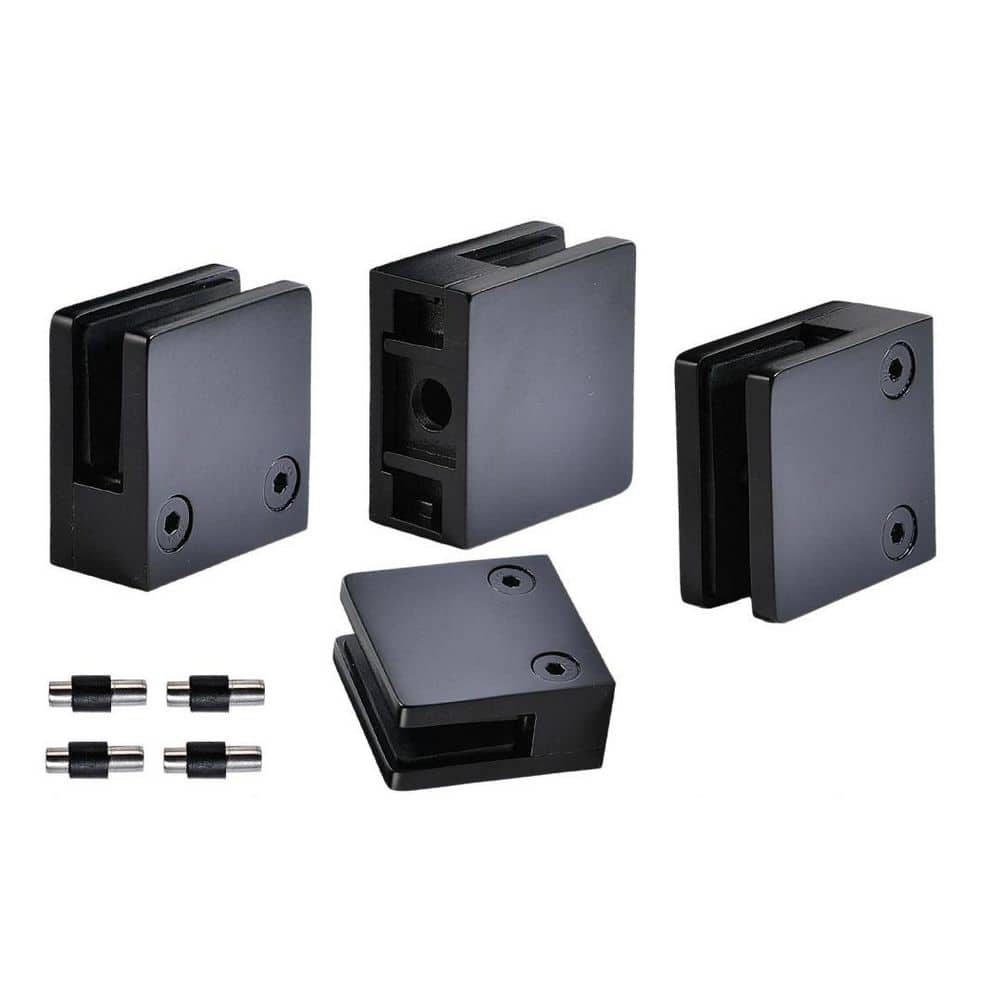 1/3 in.-1/2 in. Adjustable 304 Stainless Steel Glass Clamp Bracket for Railing, Stairs, Glass Wall, Black (4-Pack) price history on PriceWatchPro