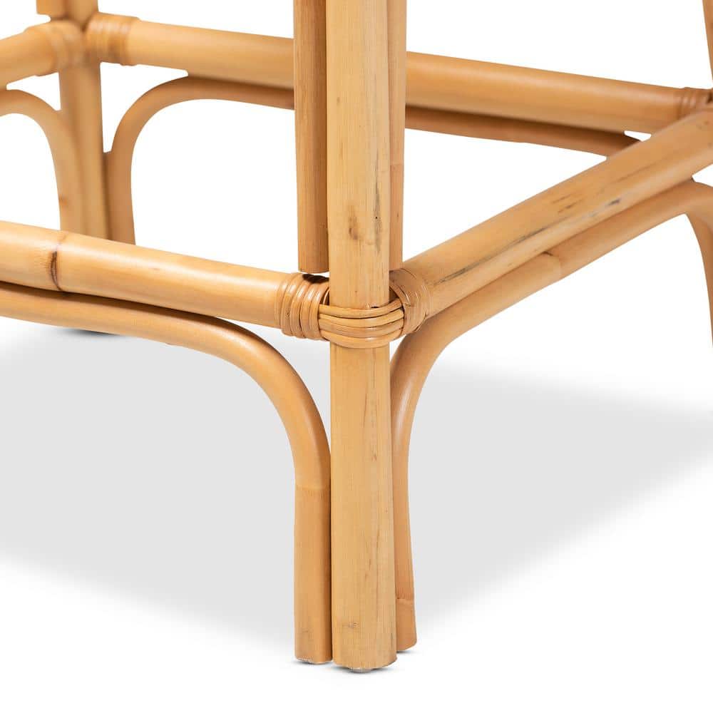 Ivora Artisan-Crafted Natural Rattan Counter Stool in Brown
