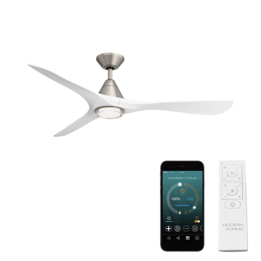 Carve 60 in. Smart Indoor/Outdoor Antique Nickel/Matte White Downrod Mount Standard Ceiling Fan 4CCT Integrated LED price history on PriceWatchPro
