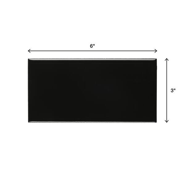 Daltile Restore Black 3 in. x 6 in. Glazed Ceramic Subway Sample
