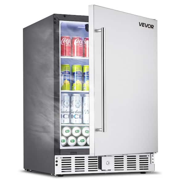 VEVOR 24 in. Indoor/Outdoor Beverage Refrigerator 185 qt. Undercounter or Freestanding Beverage Fridge with Metal Plate Body