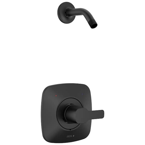 Delta Modern 1 Handle Shower Trim Kit in Matte Black (Valve and ...