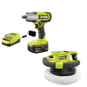 ONE+ 18V Cordless 2-Tool Combo Kit with 1/2 in. Impact Wrench, 10 in. Random Orbit Buffer, 4.0 Ah Battery, and Charger